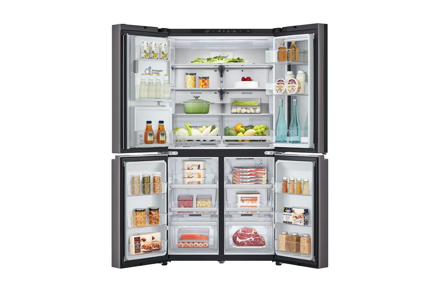 LG 4 Doors Refrigerator, 705L Gross Capacity with HygieneFRESH+™Black Stainless