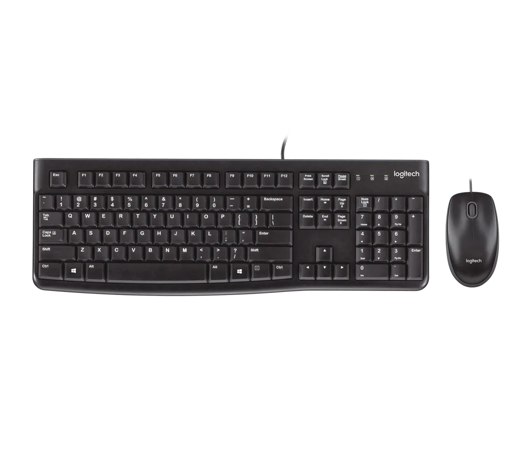 Logitech Keyboard + Mouse Mk 120 Corded Combo