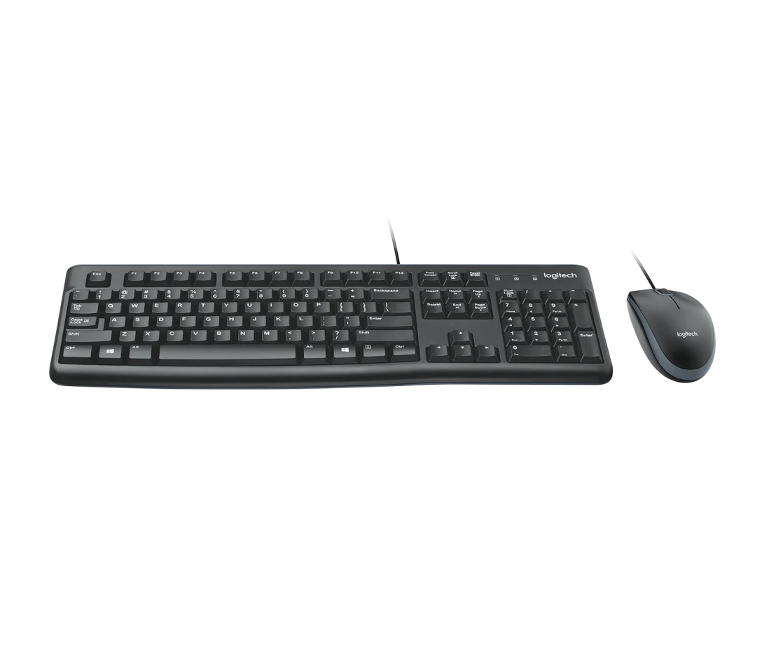 Logitech Keyboard + Mouse Mk 120 Corded Combo