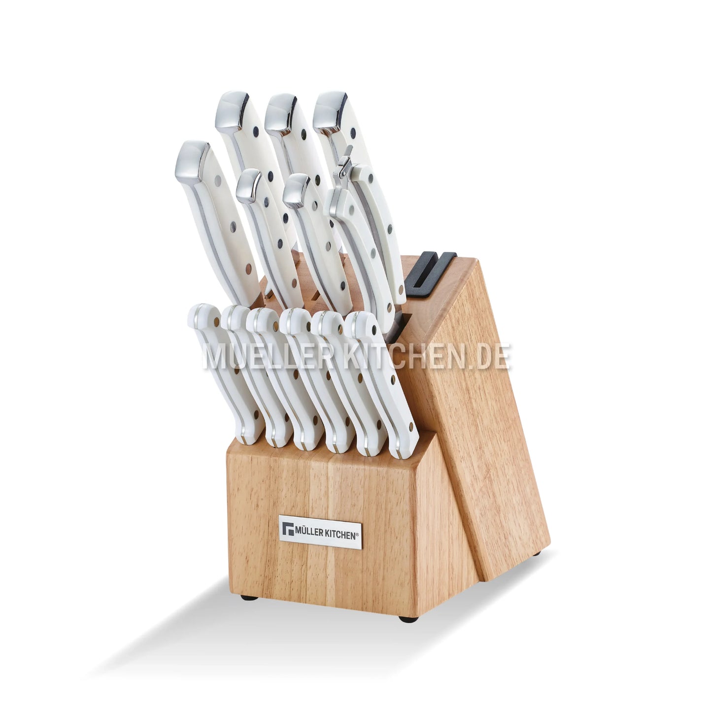 Mueller kitchen MK-2815 15 Pcs German SS knife set With Wooden Block