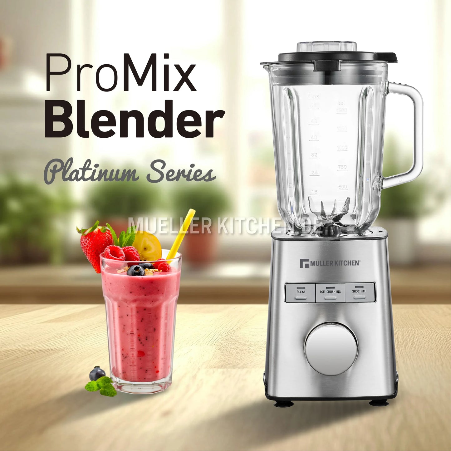 Mueller kitchen MK-6065 1000W Blender 1.5L Glass With Functions