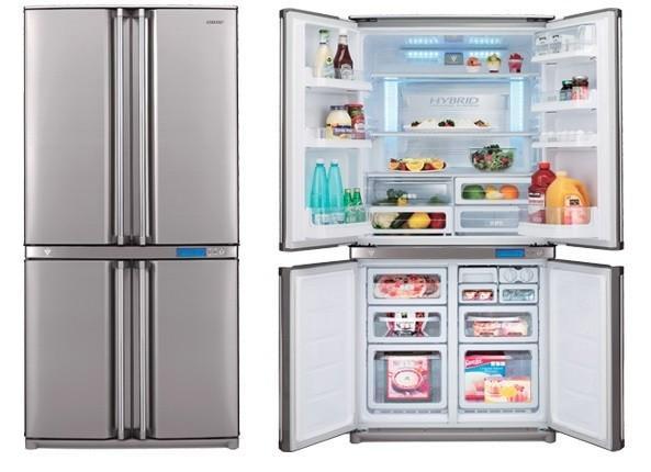 Sharp SJ-F82SL Stainless Steel 4-Door Refrigerator for 220/240 Volts