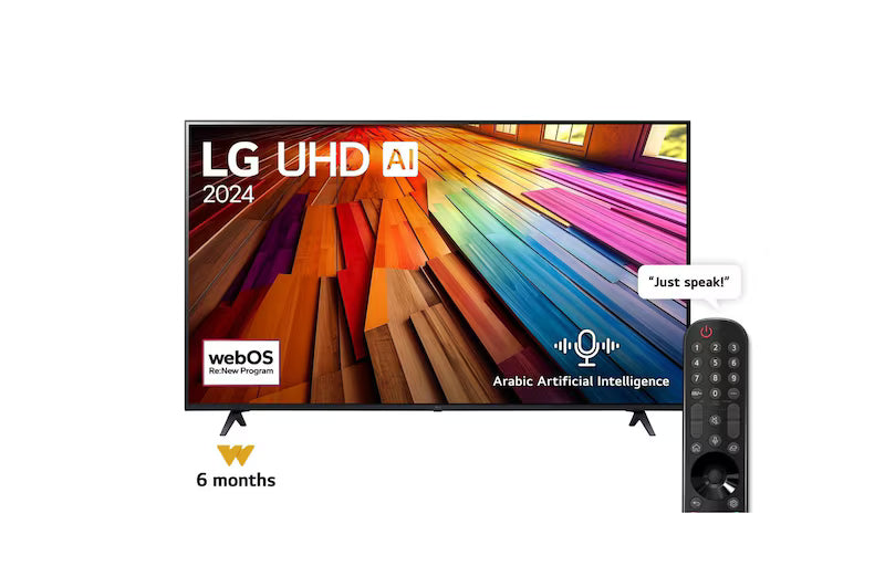 LG 65 Inch - UHD AI UT80 4K Smart TV AI Magic remote HDR10 webOS24 (2024) - 65UT80006LB