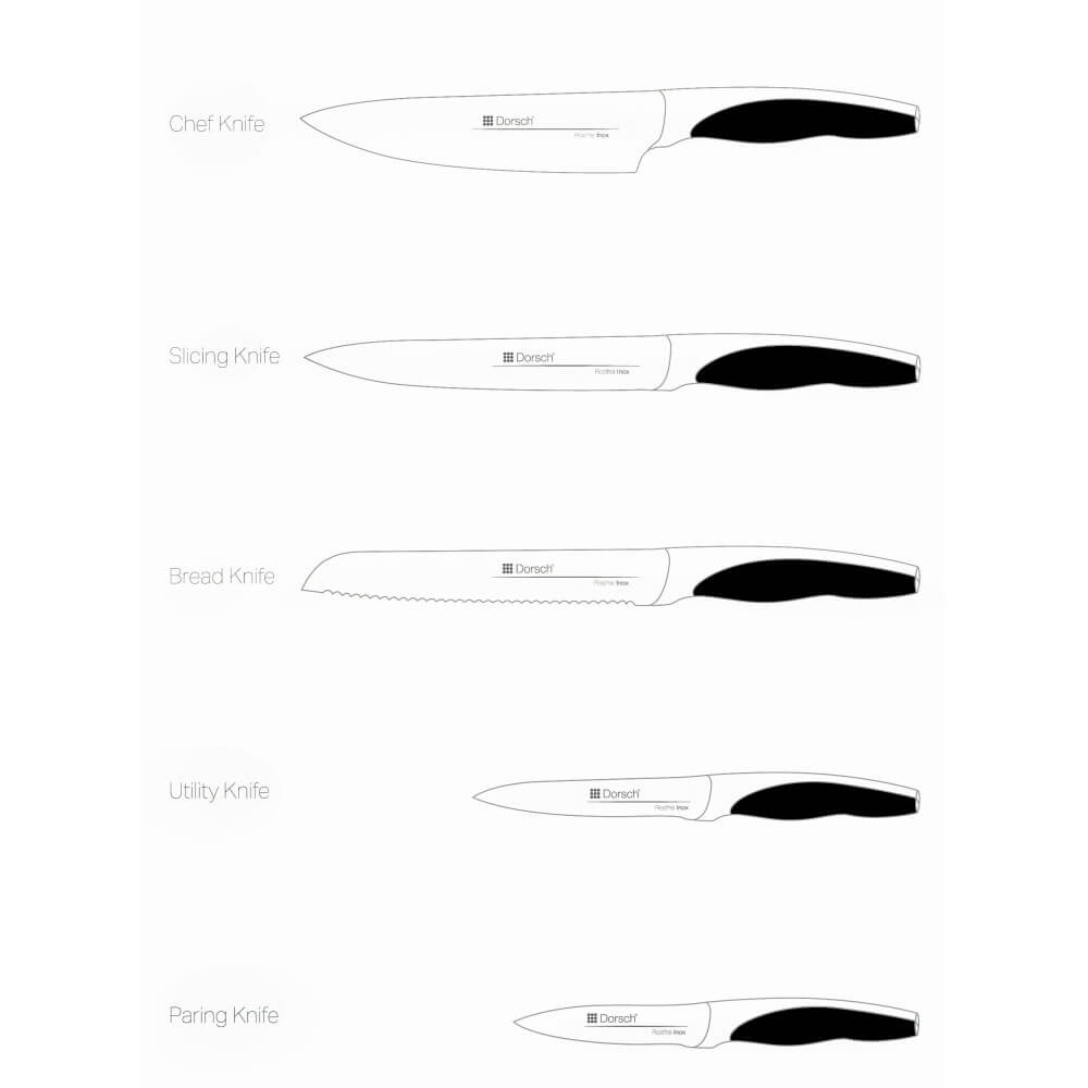Dorsch Curve Knives Set 6 Pcs – Dark